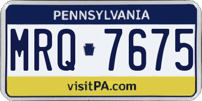 PA license plate MRQ7675