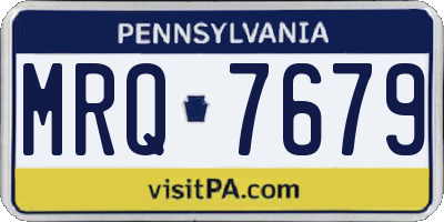 PA license plate MRQ7679