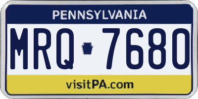 PA license plate MRQ7680