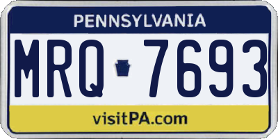 PA license plate MRQ7693
