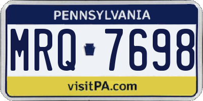 PA license plate MRQ7698