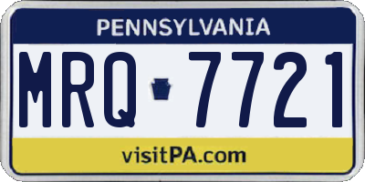 PA license plate MRQ7721