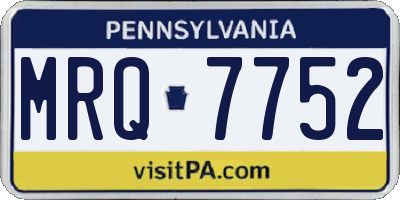 PA license plate MRQ7752
