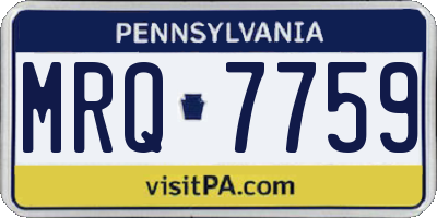 PA license plate MRQ7759