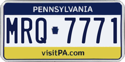 PA license plate MRQ7771