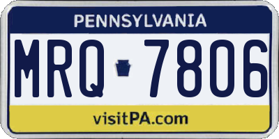 PA license plate MRQ7806