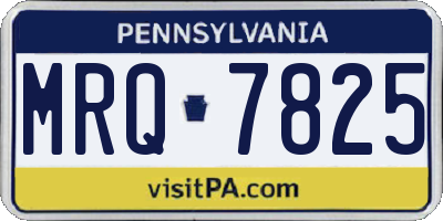 PA license plate MRQ7825