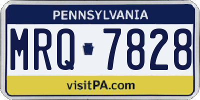 PA license plate MRQ7828