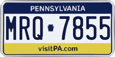 PA license plate MRQ7855