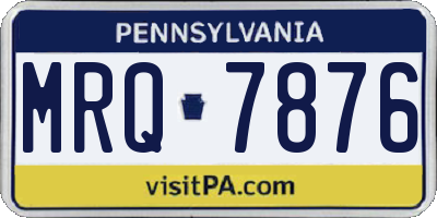PA license plate MRQ7876