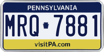 PA license plate MRQ7881