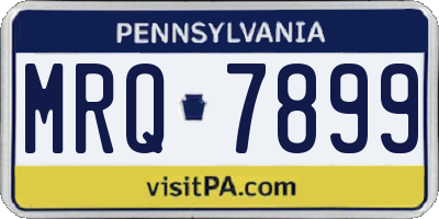 PA license plate MRQ7899