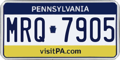 PA license plate MRQ7905
