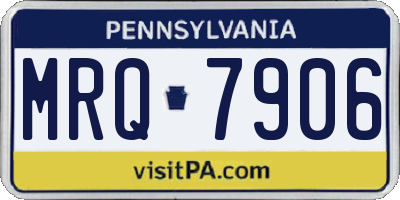 PA license plate MRQ7906