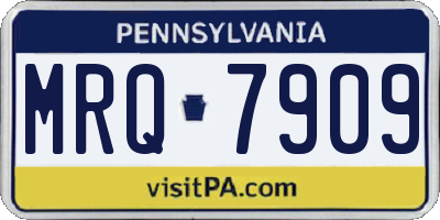 PA license plate MRQ7909