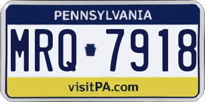 PA license plate MRQ7918