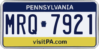 PA license plate MRQ7921