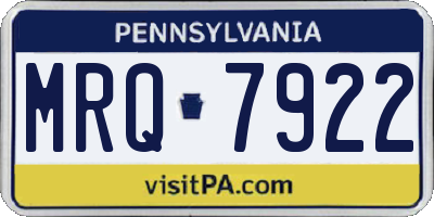PA license plate MRQ7922