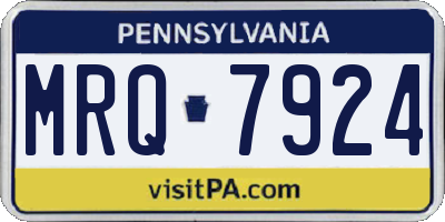 PA license plate MRQ7924