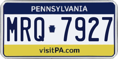 PA license plate MRQ7927