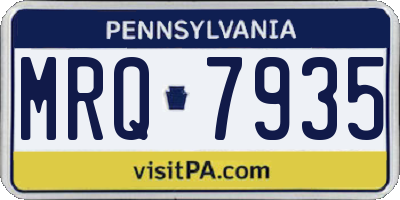 PA license plate MRQ7935