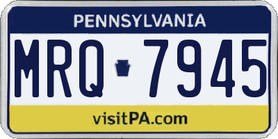 PA license plate MRQ7945