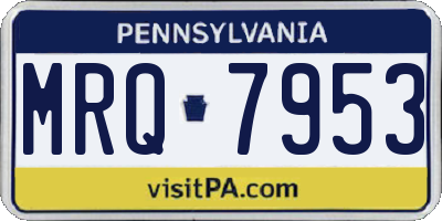 PA license plate MRQ7953