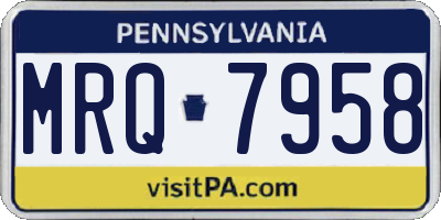 PA license plate MRQ7958