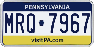 PA license plate MRQ7967