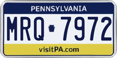 PA license plate MRQ7972