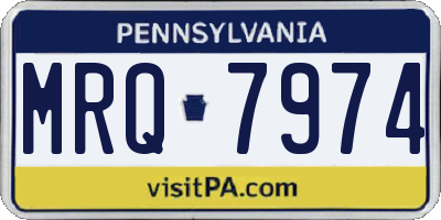 PA license plate MRQ7974