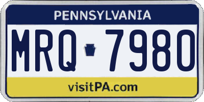 PA license plate MRQ7980