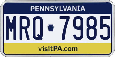 PA license plate MRQ7985