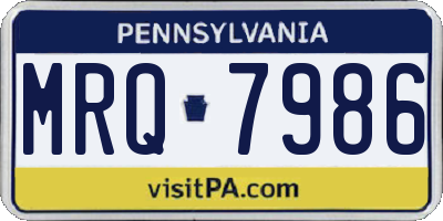 PA license plate MRQ7986