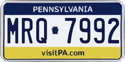 PA license plate MRQ7992