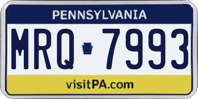 PA license plate MRQ7993