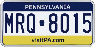 PA license plate MRQ8015