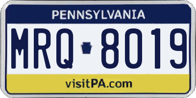 PA license plate MRQ8019
