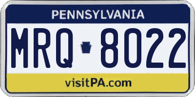 PA license plate MRQ8022