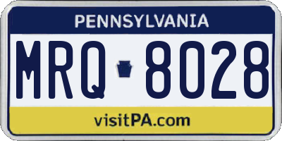 PA license plate MRQ8028