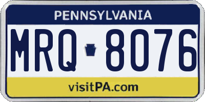 PA license plate MRQ8076