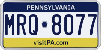 PA license plate MRQ8077