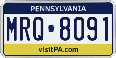 PA license plate MRQ8091
