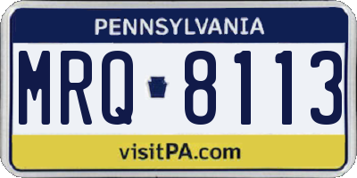PA license plate MRQ8113