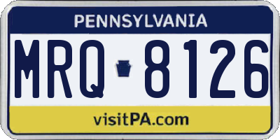 PA license plate MRQ8126