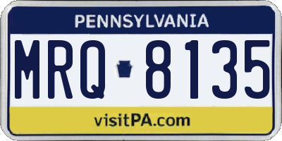 PA license plate MRQ8135