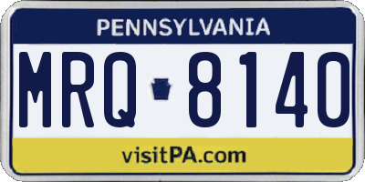 PA license plate MRQ8140