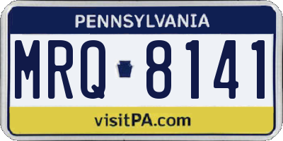 PA license plate MRQ8141