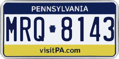 PA license plate MRQ8143