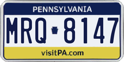 PA license plate MRQ8147